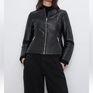 Catherine Malandrino Black Faux Leather Moro Jacket NWT